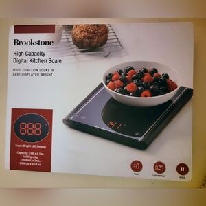 Brookstone Black Digital Kitchen Scale with LED Display 33lb